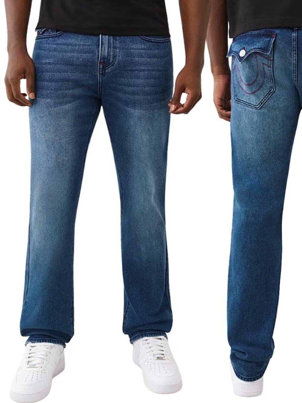 True Religion Ricky Flap Relaxed Straight Denim Jeans Men's 31 Medium Wash NWT